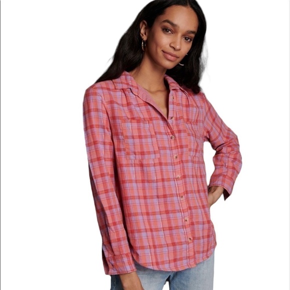 Anthropologie Pilcro The Romy Relaxed Plaid Buttondown - Picture 1 of 6